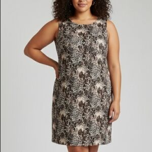 Elegant Snake Print Sleeveless Dress size 16 Kasper